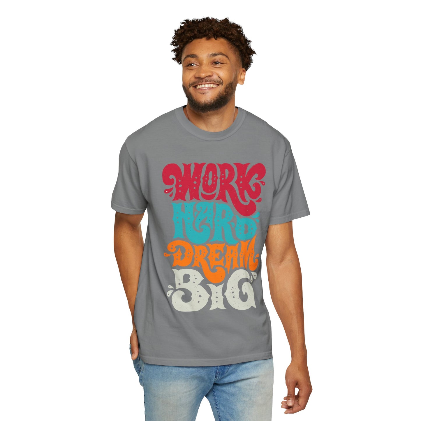 Motivational T-Shirt - "Work Hard Dream Big" - Unisex Tee, Inspirational Gift, Casual Wear, Trending Apparel, Perfect for Everyday