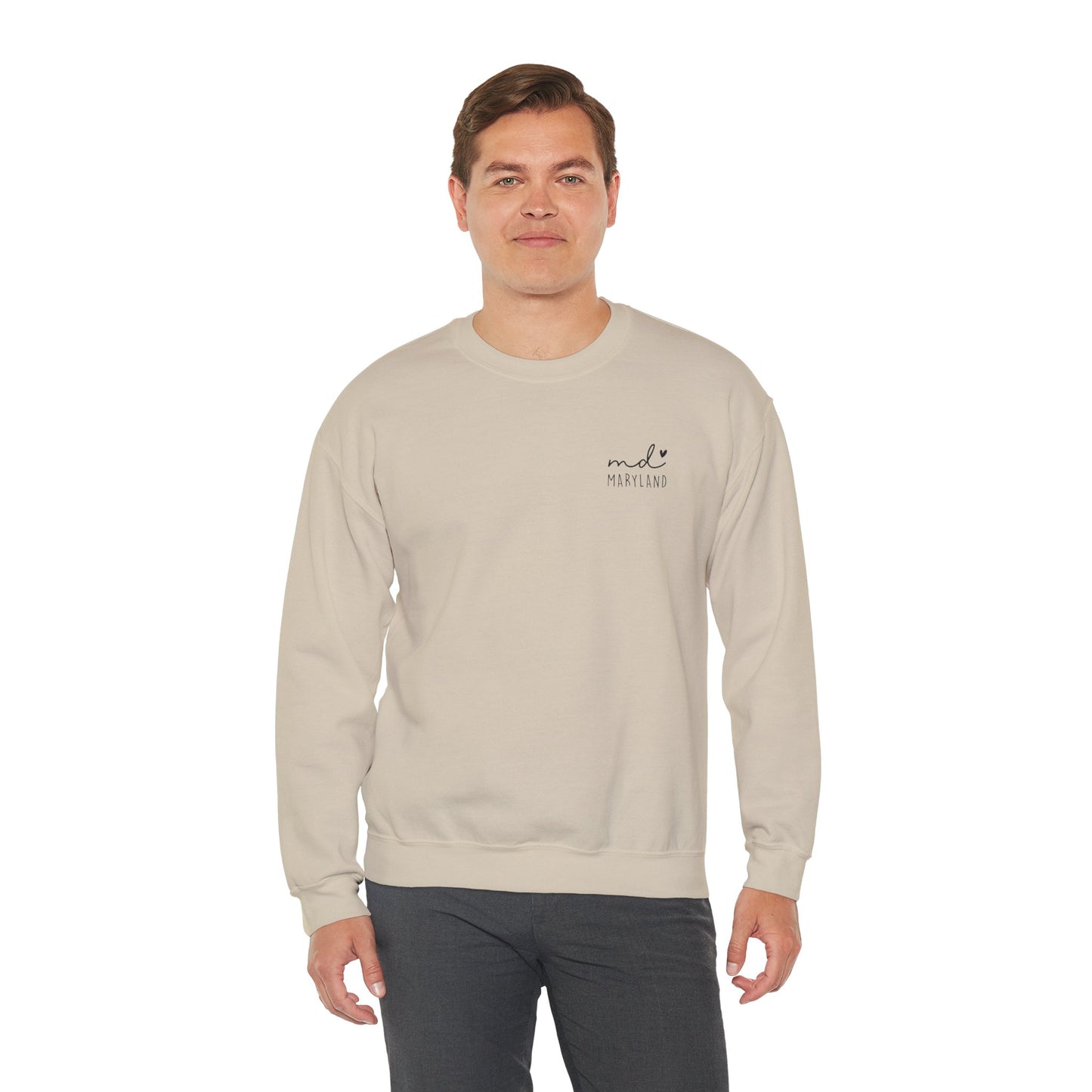 Maryland MD Cozy Unisex Crewneck Sweatshirt, Comfy Layering Piece, Perfect Gift for Friends, Relaxed Style for Every Season, Casual Sweat