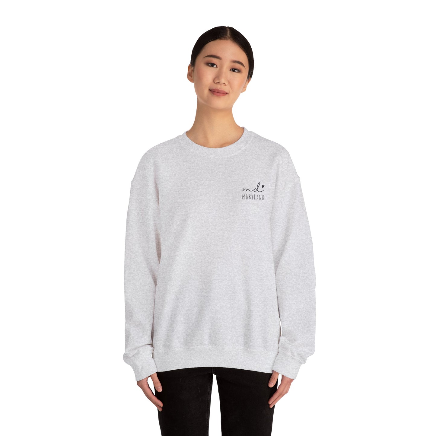 Maryland MD Cozy Unisex Crewneck Sweatshirt, Comfy Layering Piece, Perfect Gift for Friends, Relaxed Style for Every Season, Casual Sweat