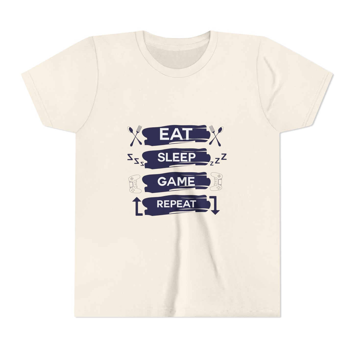 Eat, Sleep, Game, Repeat Youth Gamer Tee | Eat Sleep Game Repeat | Perfect for Birthdays, Gaming Events, Casual Wear, Holidays, and Everyday Fun