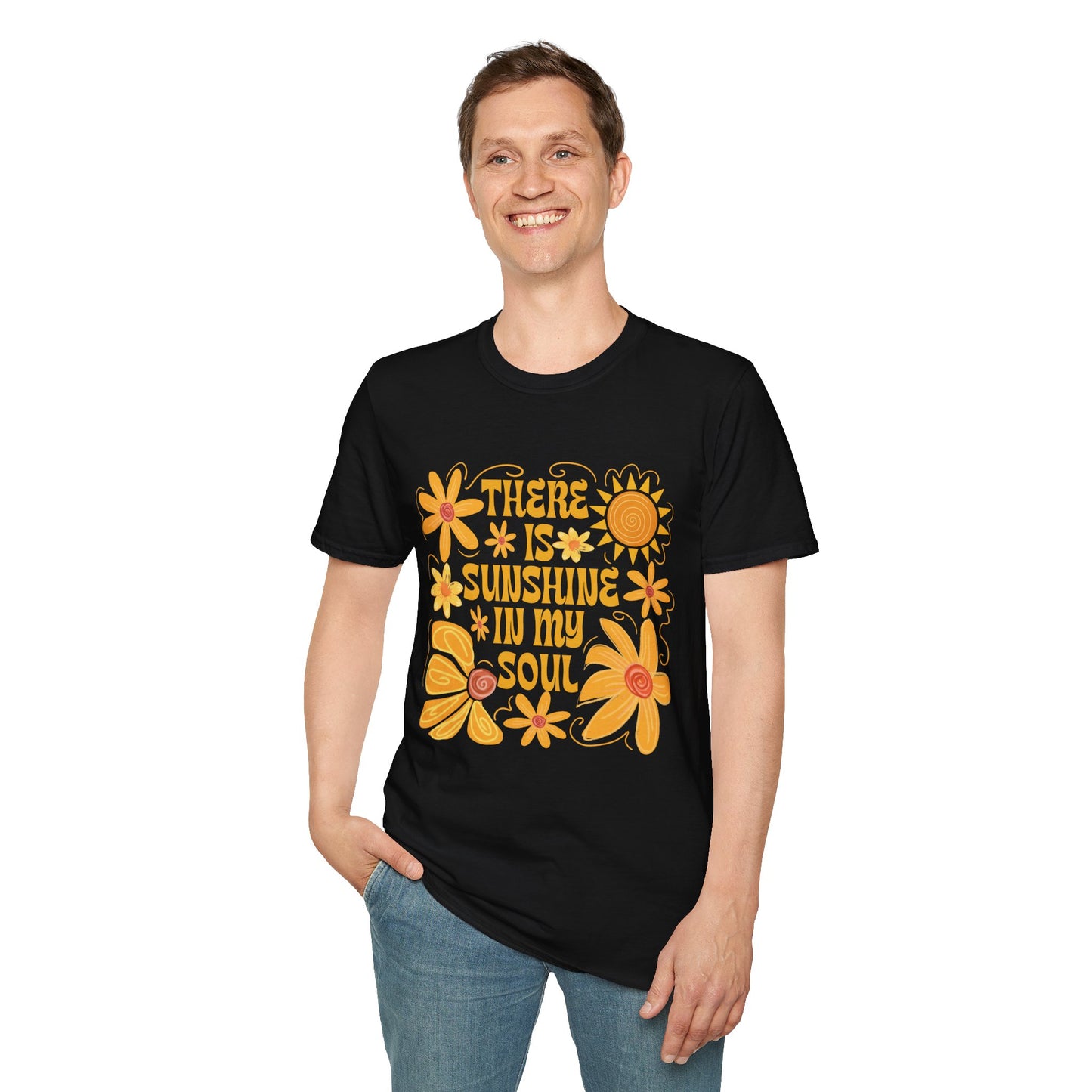 Sunshine in My Soul T-Shirt, Bright Floral Tee, Inspirational Shirt, Gift for Friend, Summer Outfit, Casual Wear - To Be Designs
