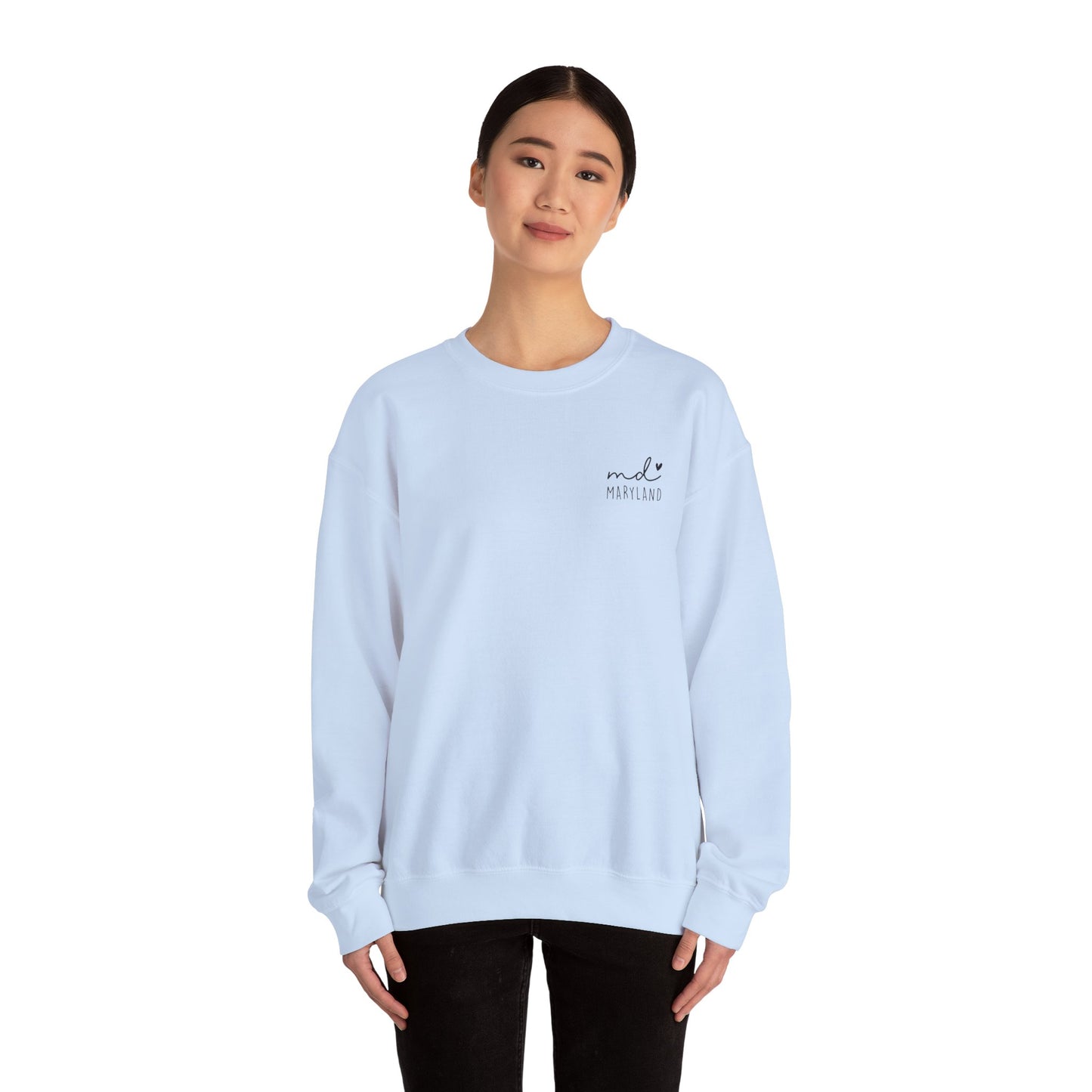 Maryland MD Cozy Unisex Crewneck Sweatshirt, Comfy Layering Piece, Perfect Gift for Friends, Relaxed Style for Every Season, Casual Sweat