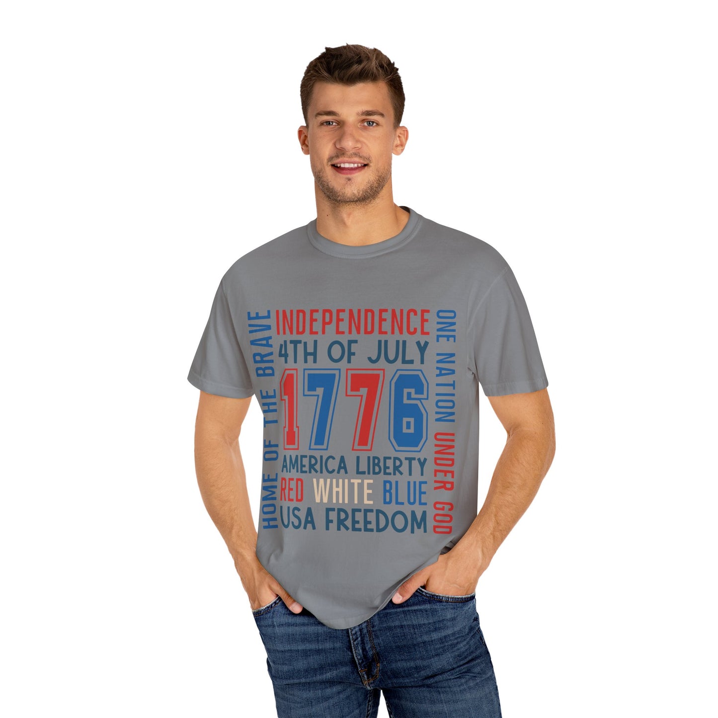Patriotic Unisex T-Shirt - Celebrate Independence Day, Fourth of July, USA Freedom, Home of the Brave, American Pride - To Be Designs