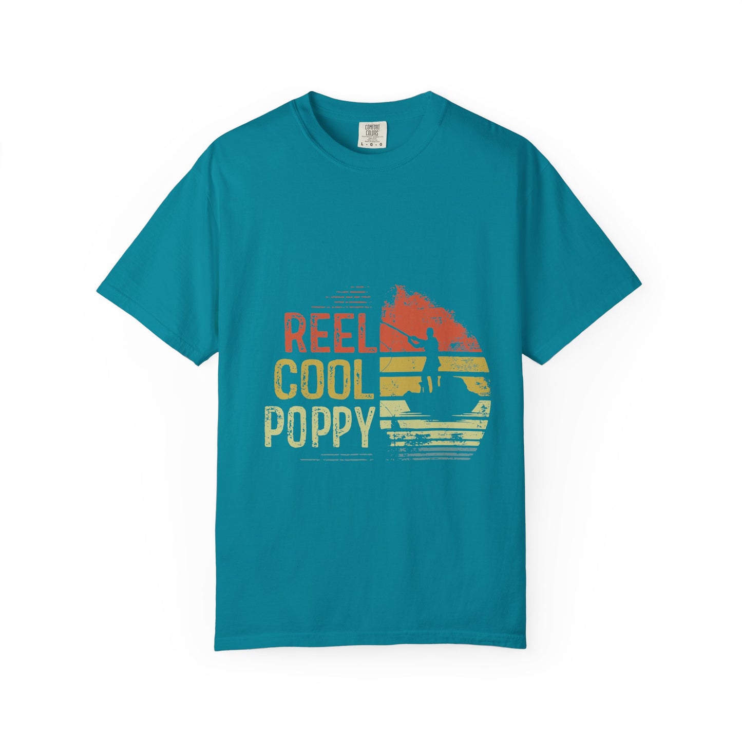 Reel Cool Poppy T-Shirt, Summer Vibe Shirt, Unisex Garment-Dyed Tee, Beachwear, Gift for Dad, Casual Wear