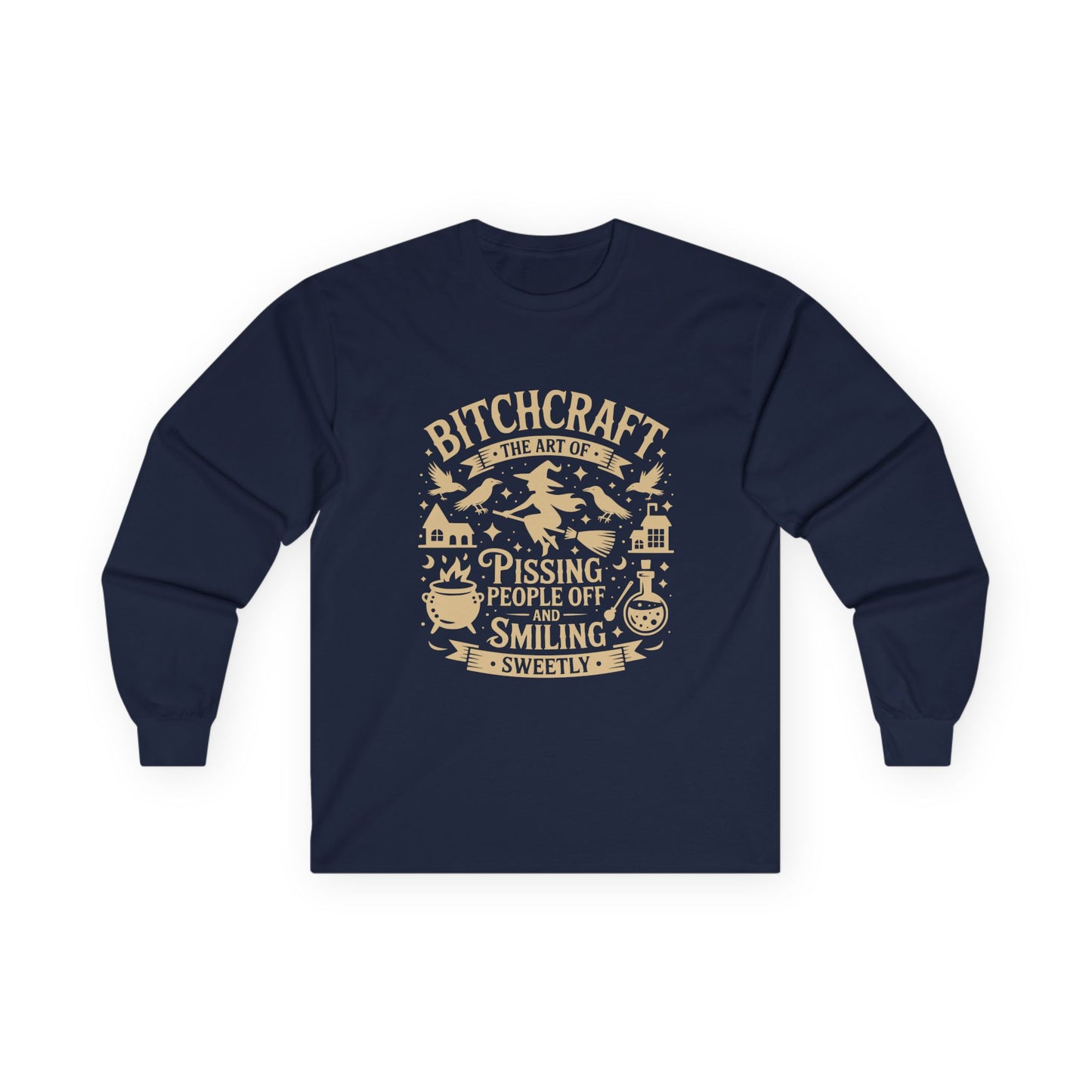 Bitchcraft Unisex Long Sleeve Tee | Funny Witchy Shirt, Gifts for Witches, Halloween Apparel, Spooky Season Wear, Casual Outfit