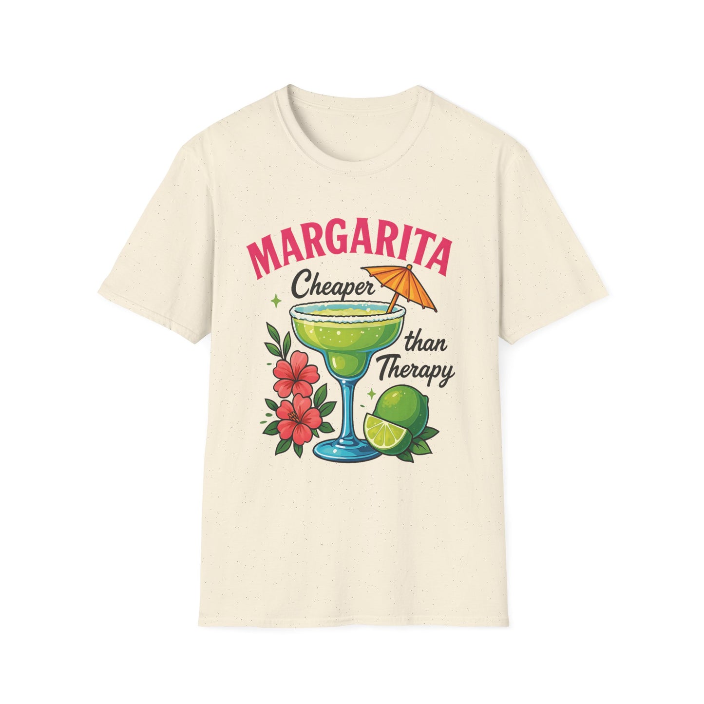 Margarita Lovers T-Shirt, Cheaper than Therapy Tee, Cocktail Humor Shirt, Unisex Softstyle Tee, Perfect Gift for Parties, Summer Vibes - To Be Designs