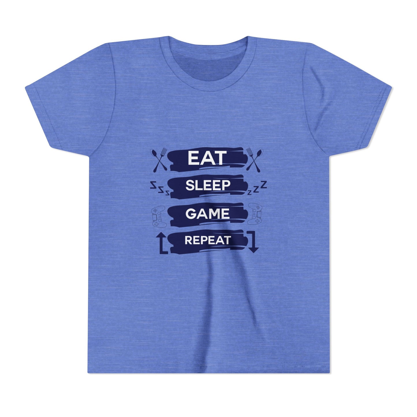 Eat, Sleep, Game, Repeat Youth Gamer Tee | Eat Sleep Game Repeat | Perfect for Birthdays, Gaming Events, Casual Wear, Holidays, and Everyday Fun