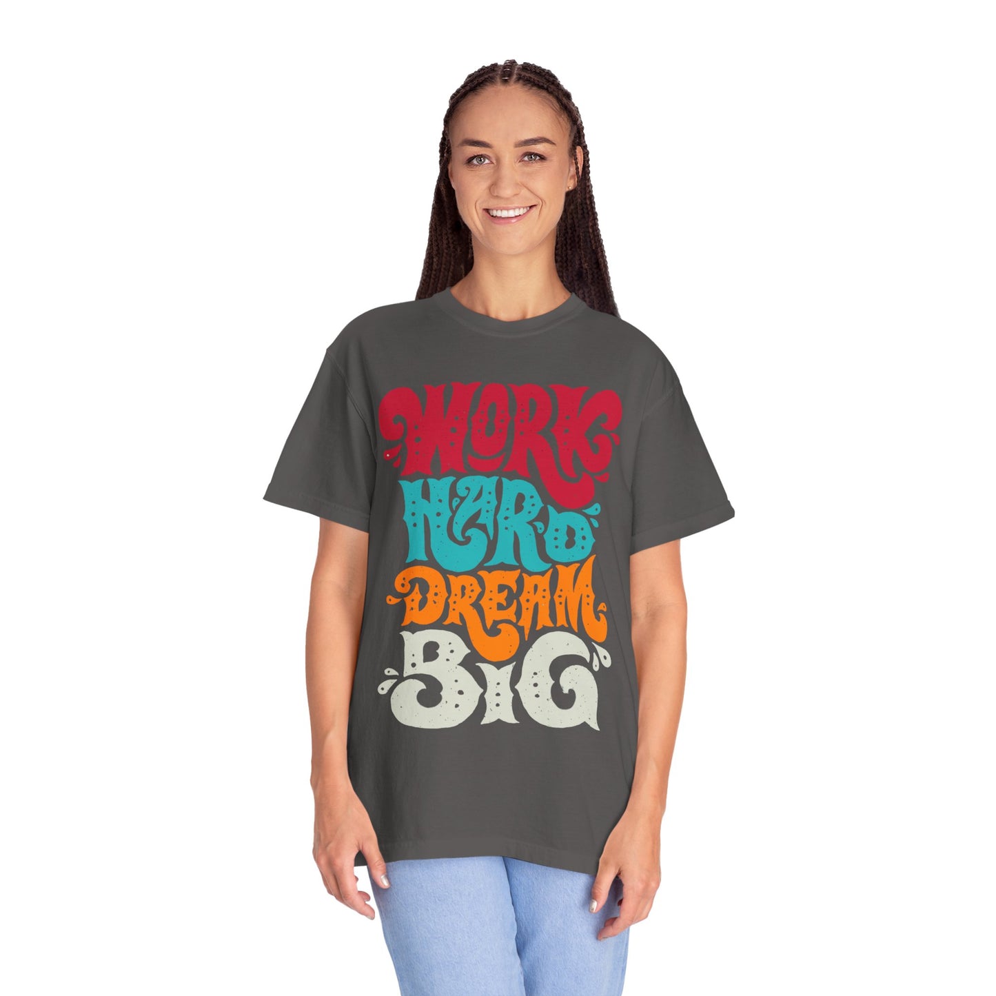 Motivational T-Shirt - "Work Hard Dream Big" - Unisex Tee, Inspirational Gift, Casual Wear, Trending Apparel, Perfect for Everyday