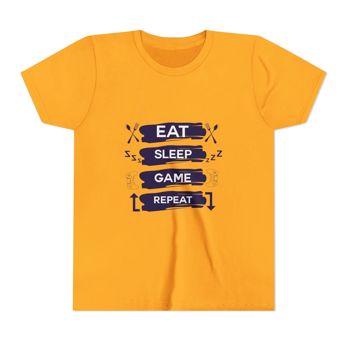 Eat, Sleep, Game, Repeat Youth Gamer Tee | Eat Sleep Game Repeat | Perfect for Birthdays, Gaming Events, Casual Wear, Holidays, and Everyday Fun
