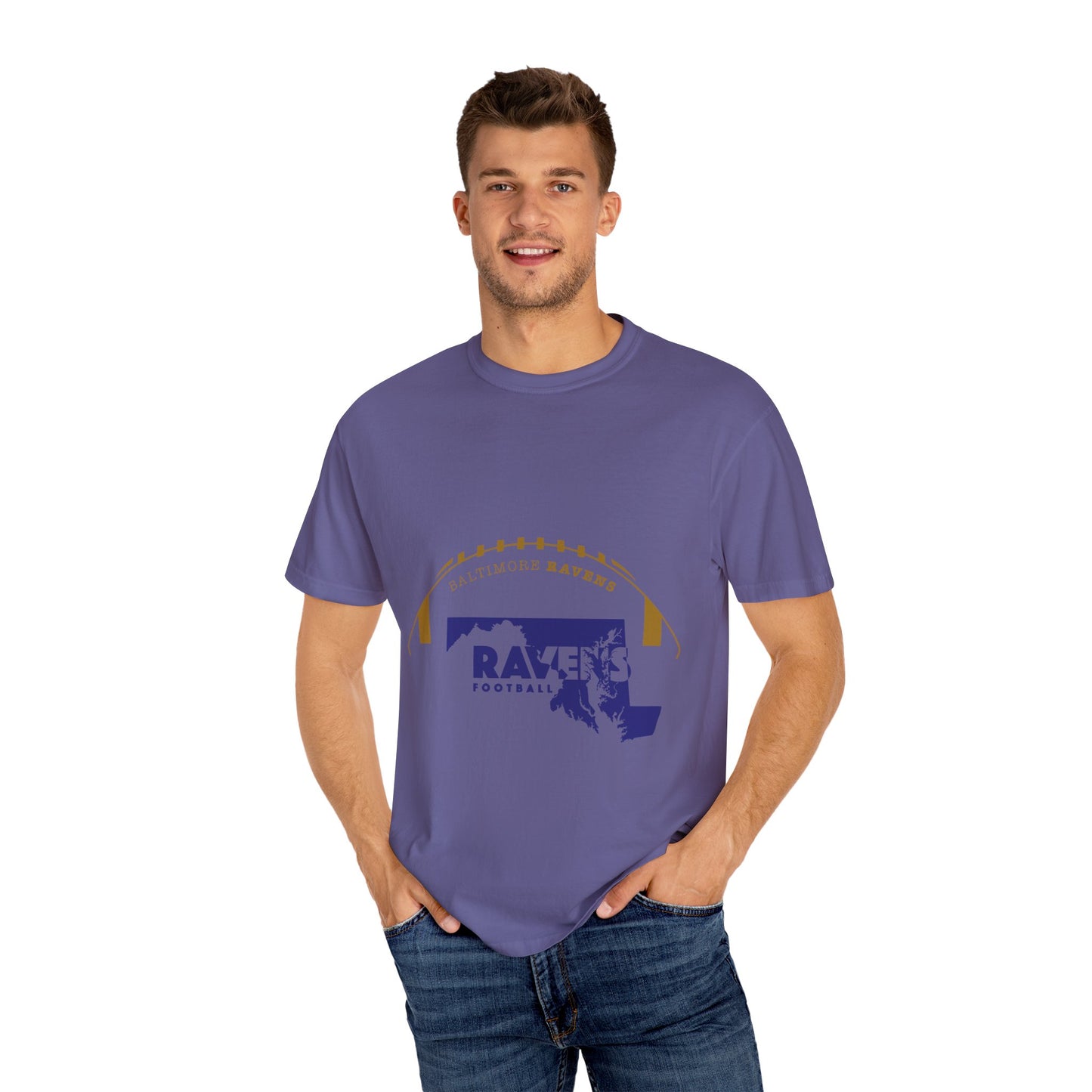 Baltimore Ravens Garment-Dyed T-Shirt - Unisex Football Fan Tee, Casual Wear, Game Day Apparel, Sports Merchandise, Birthday Gift