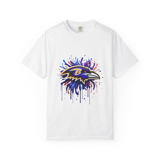 Baltimore Ravens Splatter Graphic T-Shirt, Unisex Sports Apparel, Fan Gear, Game Day Outfit, Gift for Ravens Fans