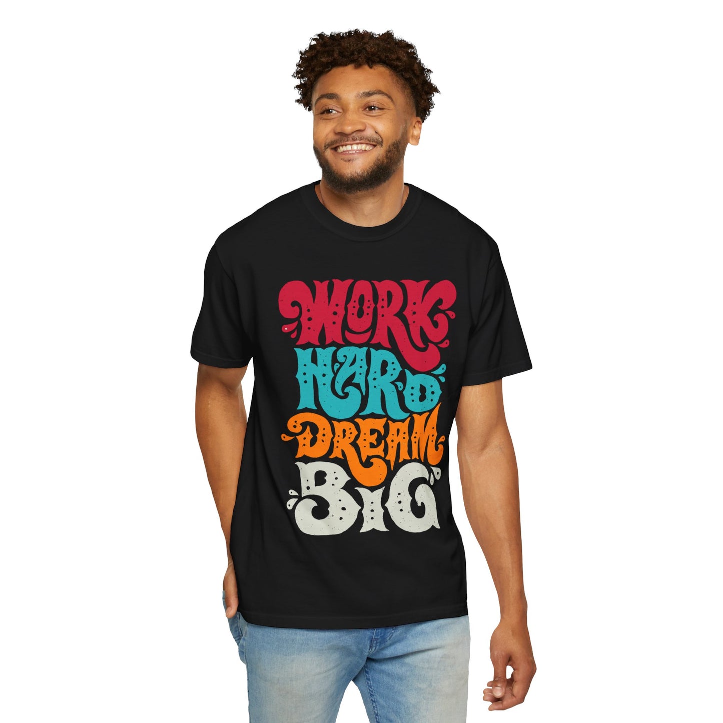 Motivational T-Shirt - "Work Hard Dream Big" - Unisex Tee, Inspirational Gift, Casual Wear, Trending Apparel, Perfect for Everyday