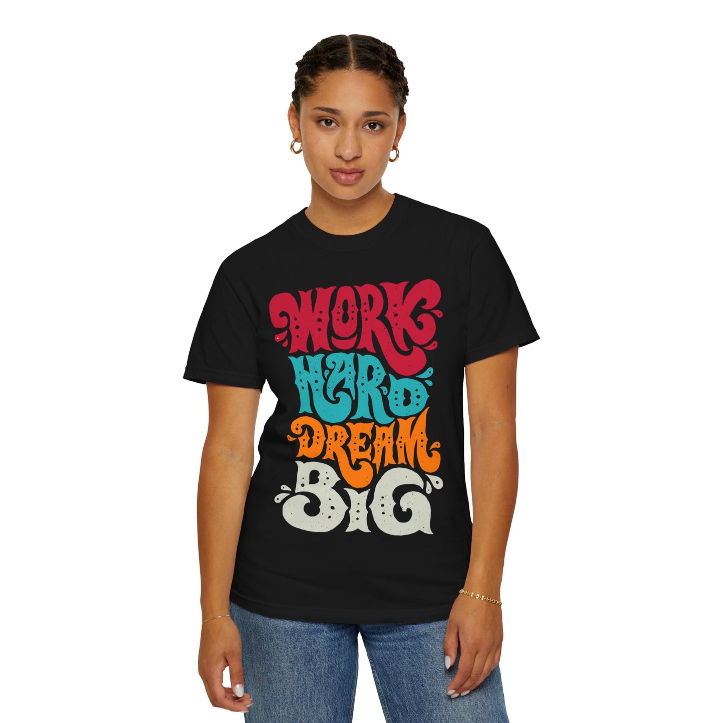 Motivational T-Shirt - "Work Hard Dream Big" - Unisex Tee, Inspirational Gift, Casual Wear, Trending Apparel, Perfect for Everyday