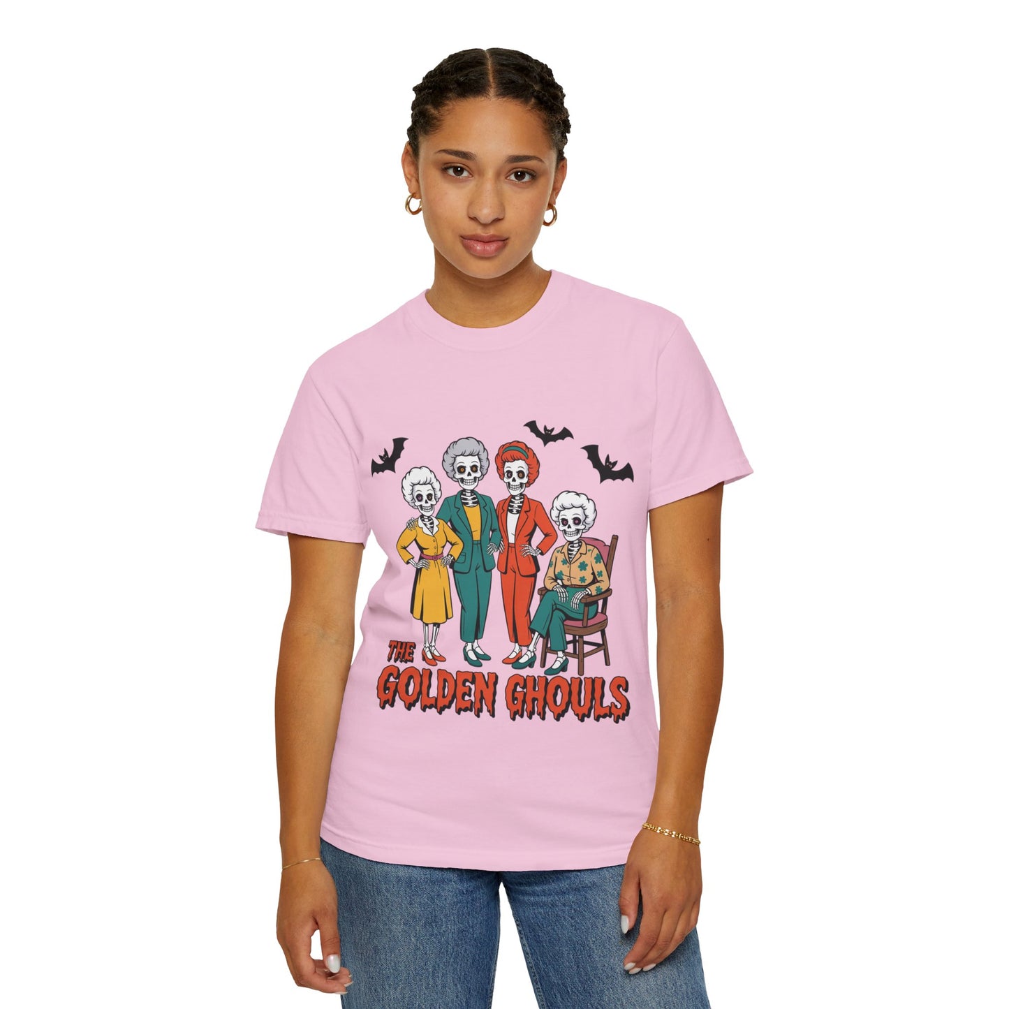 Golden Ghouls Unisex T-Shirt, Halloween Tee, Vintage Style Shirt, Gift for Fans, Retro Graphic Tee, Spooky Apparel