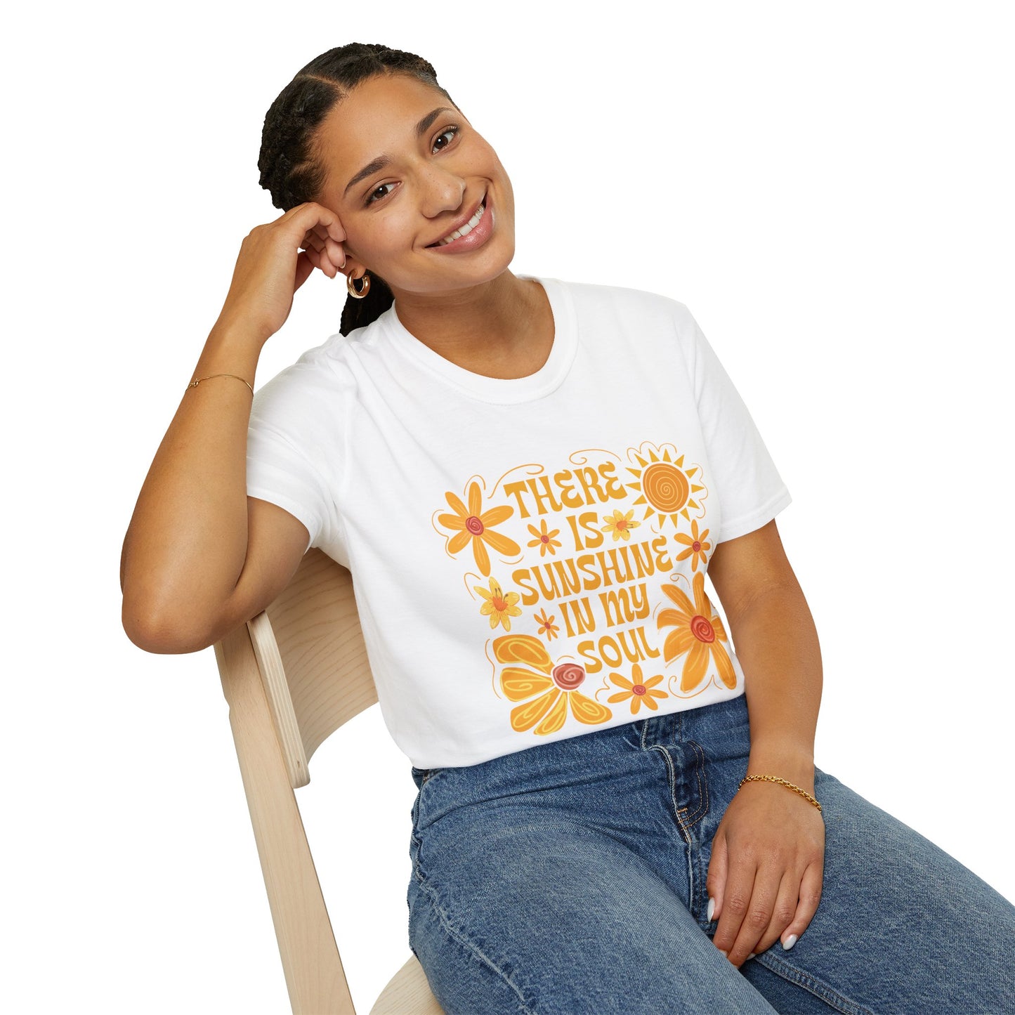 Sunshine in My Soul T-Shirt, Bright Floral Tee, Inspirational Shirt, Gift for Friend, Summer Outfit, Casual Wear - To Be Designs