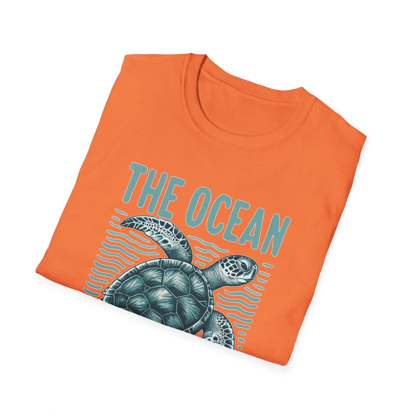 Ocean Calling Unisex Softstyle T-Shirt, Sea Turtle Tee, Beach Lover Shirt, Gift for Ocean Enthusiasts, Summer Clothing - To Be Designs