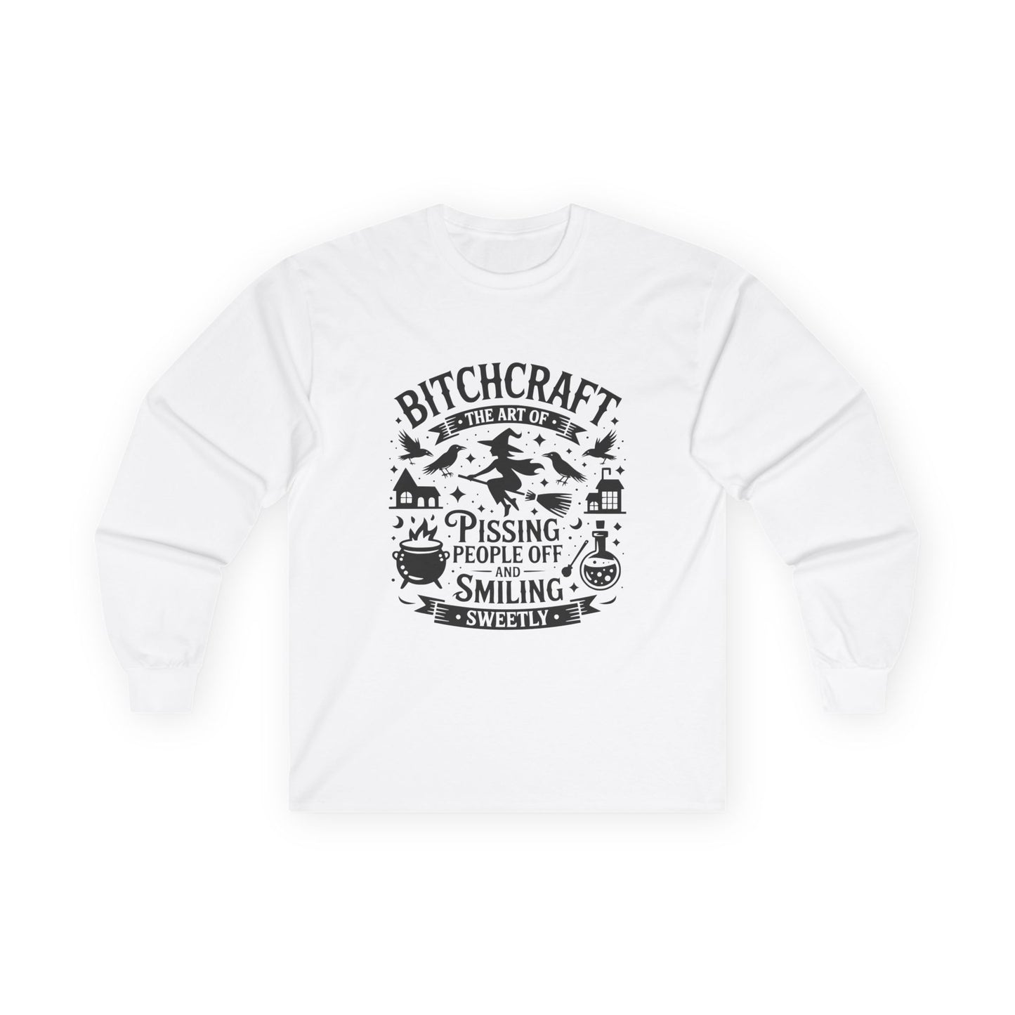 Bitchcraft Unisex Long Sleeve Tee | Funny Witchy Shirt, Gifts for Witches, Halloween Apparel, Spooky Season Wear, Casual Outfit