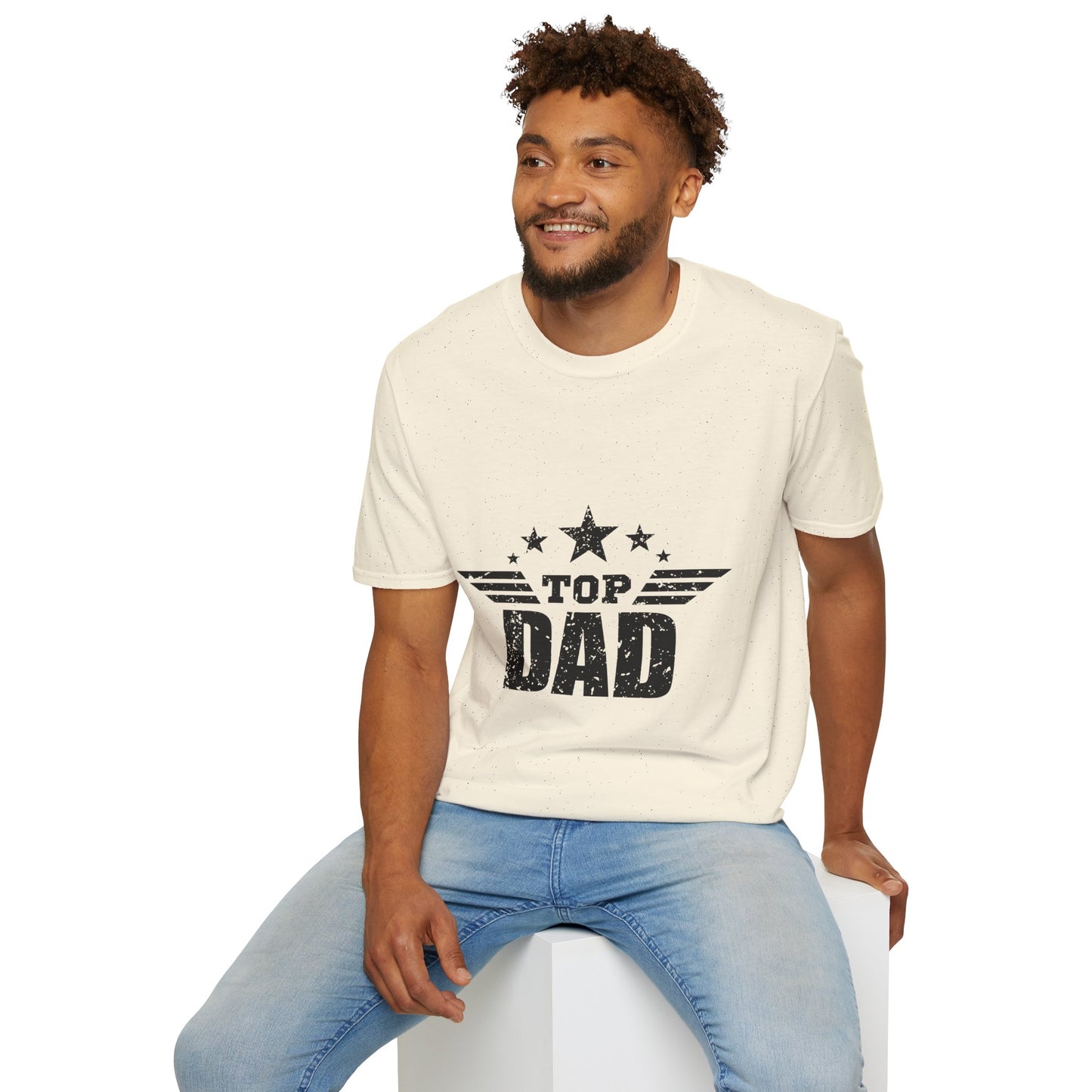 Top Dad Unisex Softstyle T-Shirt, Father's Day Gift, Casual Tee, Dad Apparel, Birthday Present, Family Gathering Wear - To Be Designs