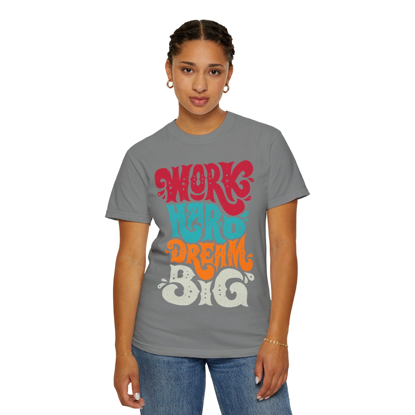 Motivational T-Shirt - "Work Hard Dream Big" - Unisex Tee, Inspirational Gift, Casual Wear, Trending Apparel, Perfect for Everyday