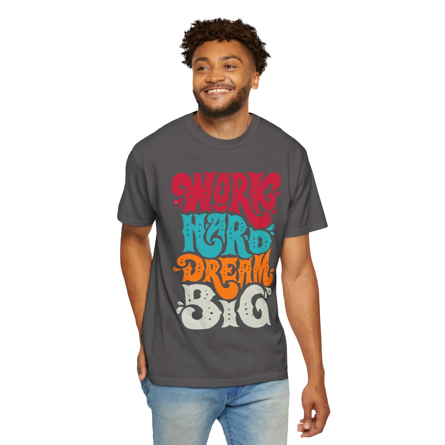 Motivational T-Shirt - "Work Hard Dream Big" - Unisex Tee, Inspirational Gift, Casual Wear, Trending Apparel, Perfect for Everyday