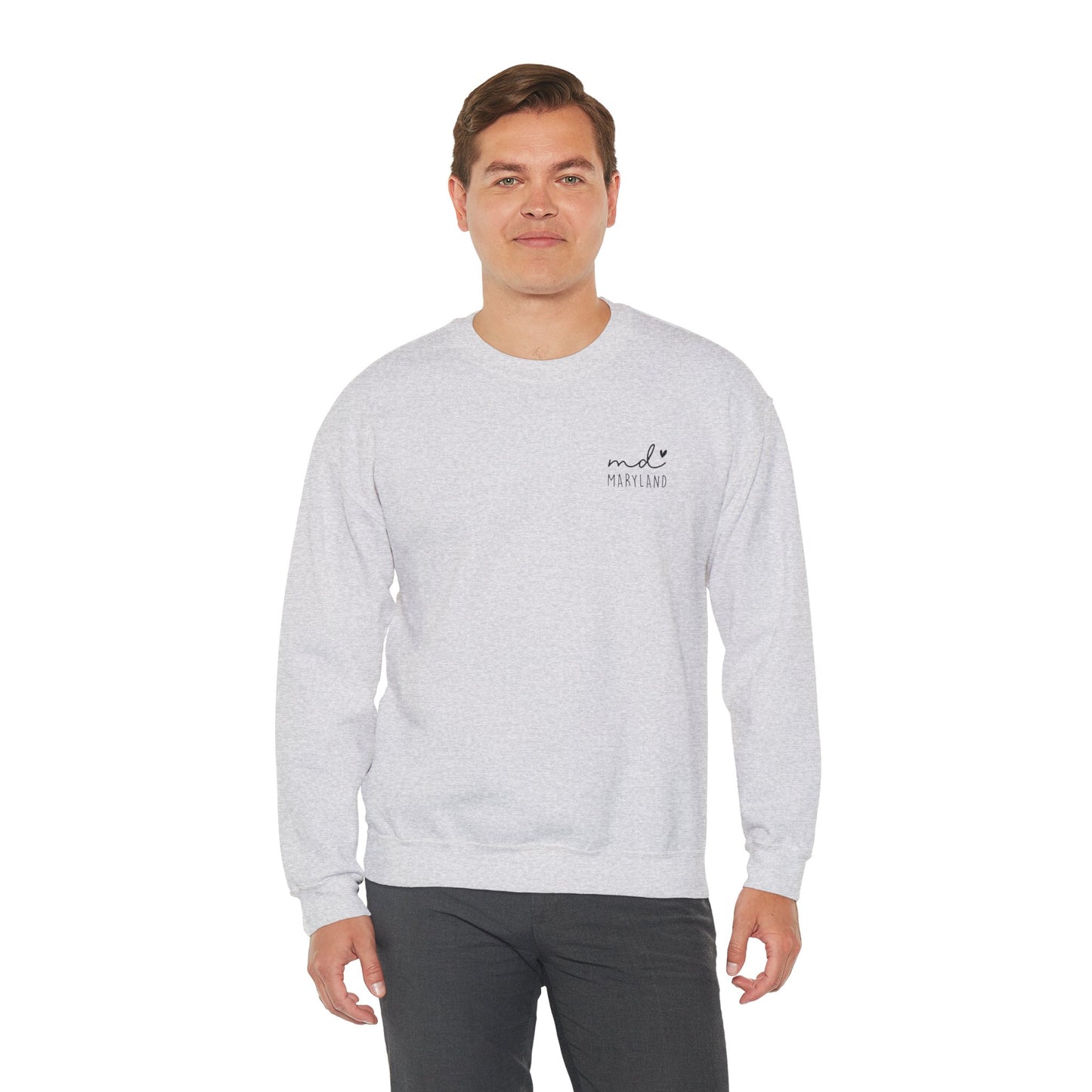 Maryland MD Cozy Unisex Crewneck Sweatshirt, Comfy Layering Piece, Perfect Gift for Friends, Relaxed Style for Every Season, Casual Sweat