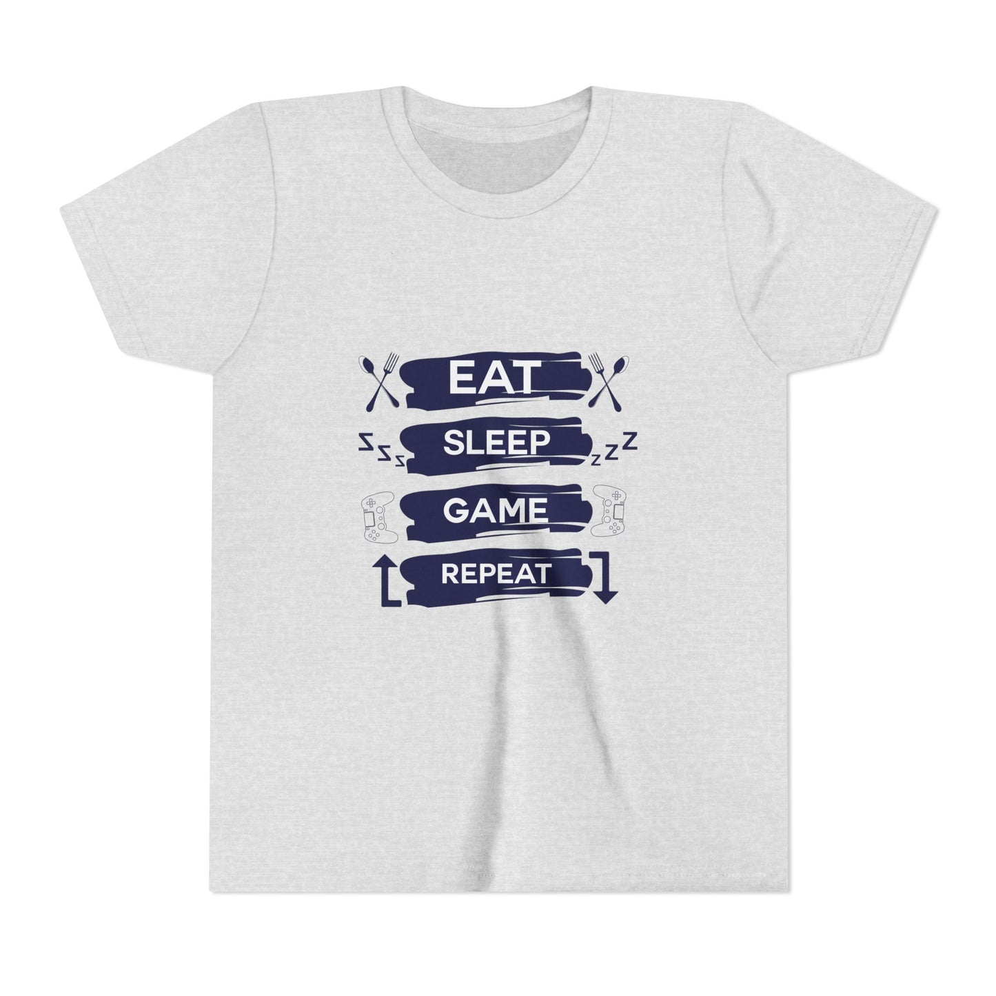 Eat, Sleep, Game, Repeat Youth Gamer Tee | Eat Sleep Game Repeat | Perfect for Birthdays, Gaming Events, Casual Wear, Holidays, and Everyday Fun