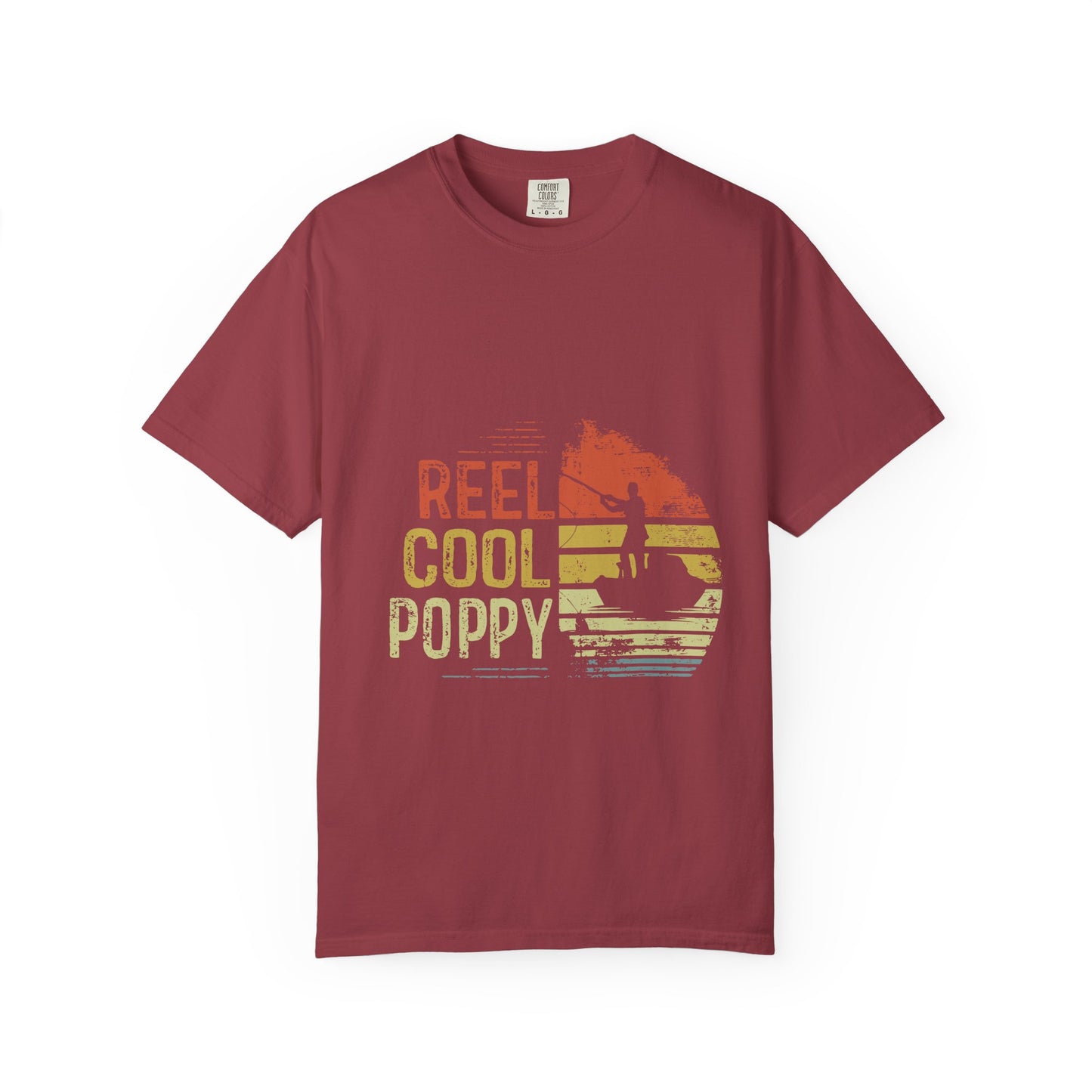 Reel Cool Poppy T-Shirt, Summer Vibe Shirt, Unisex Garment-Dyed Tee, Beachwear, Gift for Dad, Casual Wear