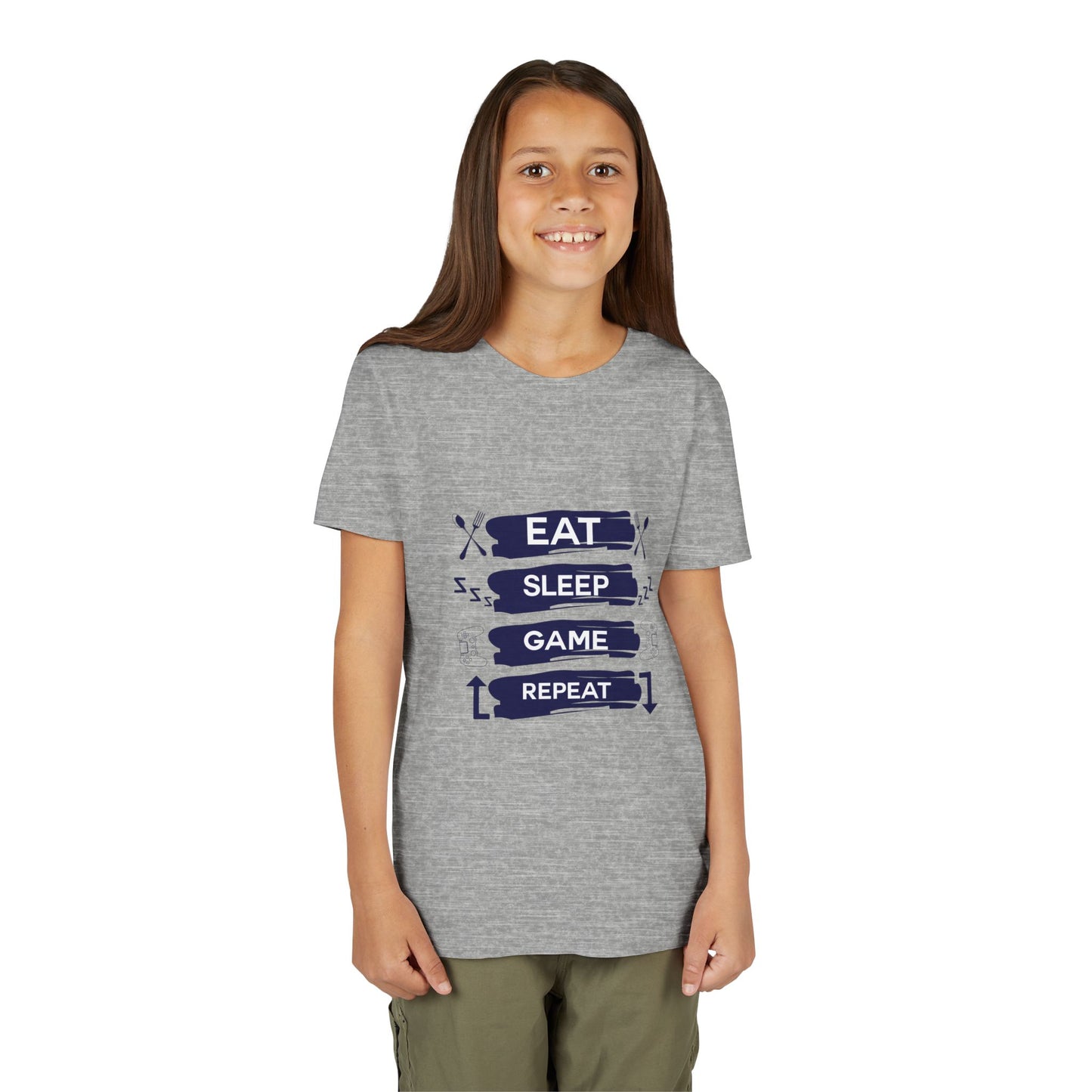 Eat, Sleep, Game, Repeat Youth Gamer Tee | Eat Sleep Game Repeat | Perfect for Birthdays, Gaming Events, Casual Wear, Holidays, and Everyday Fun