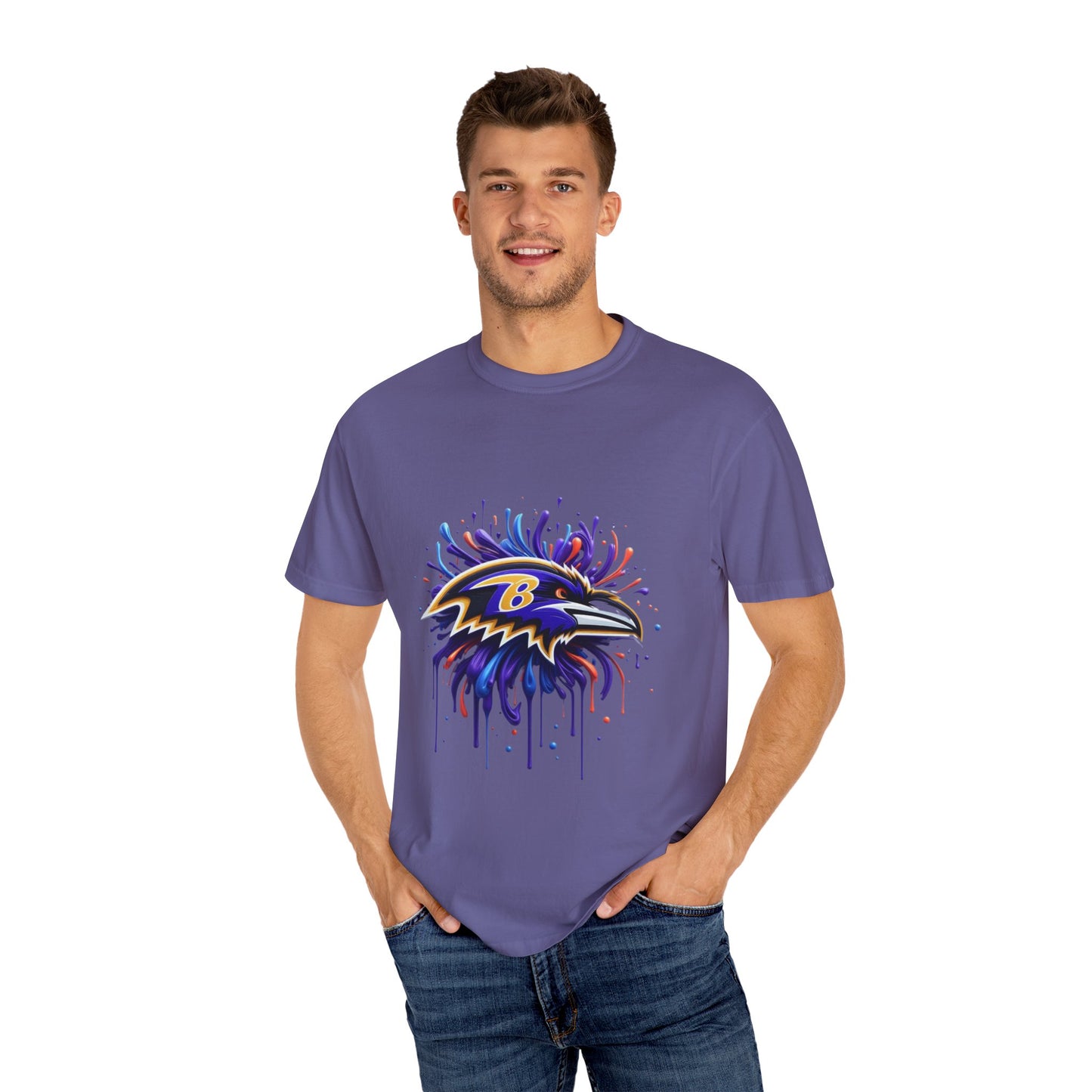 Baltimore Ravens Splatter Graphic T-Shirt, Unisex Sports Apparel, Fan Gear, Game Day Outfit, Gift for Ravens Fans
