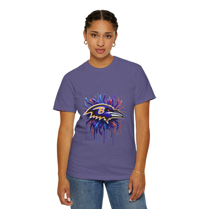 Baltimore Ravens Splatter Graphic T-Shirt, Unisex Sports Apparel, Fan Gear, Game Day Outfit, Gift for Ravens Fans