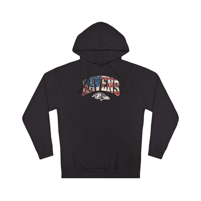 Patriotic Ravens Sweatshirt - Casual Comfort for Game Day & Celebrations, Fall Fashion, Gifts for Fans, Cozy Hoodie
