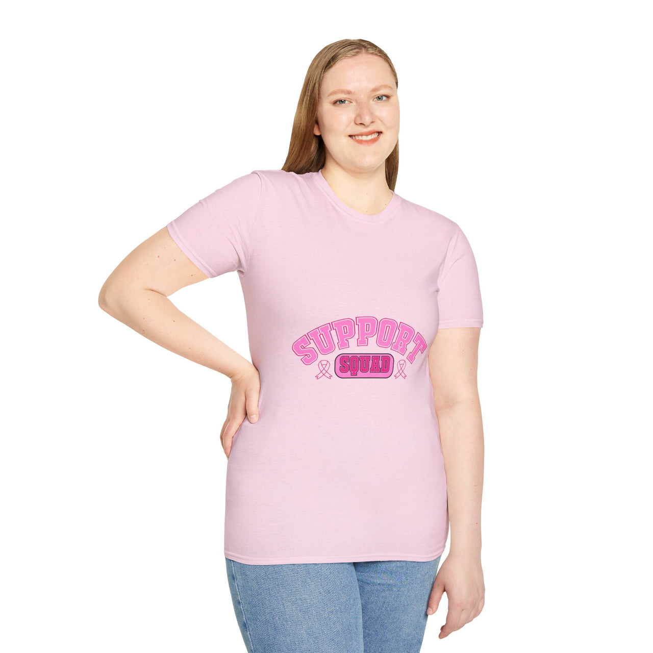 Support Squad T-Shirt — Pink Retro Supportive Graphic Tee