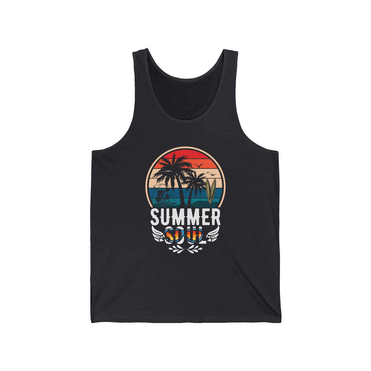 Summer Soul Unisex Jersey Tank Top, Beachwear, Vacation Outfit, Summer Apparel, Gift for Him/Her, Tropical Vibes