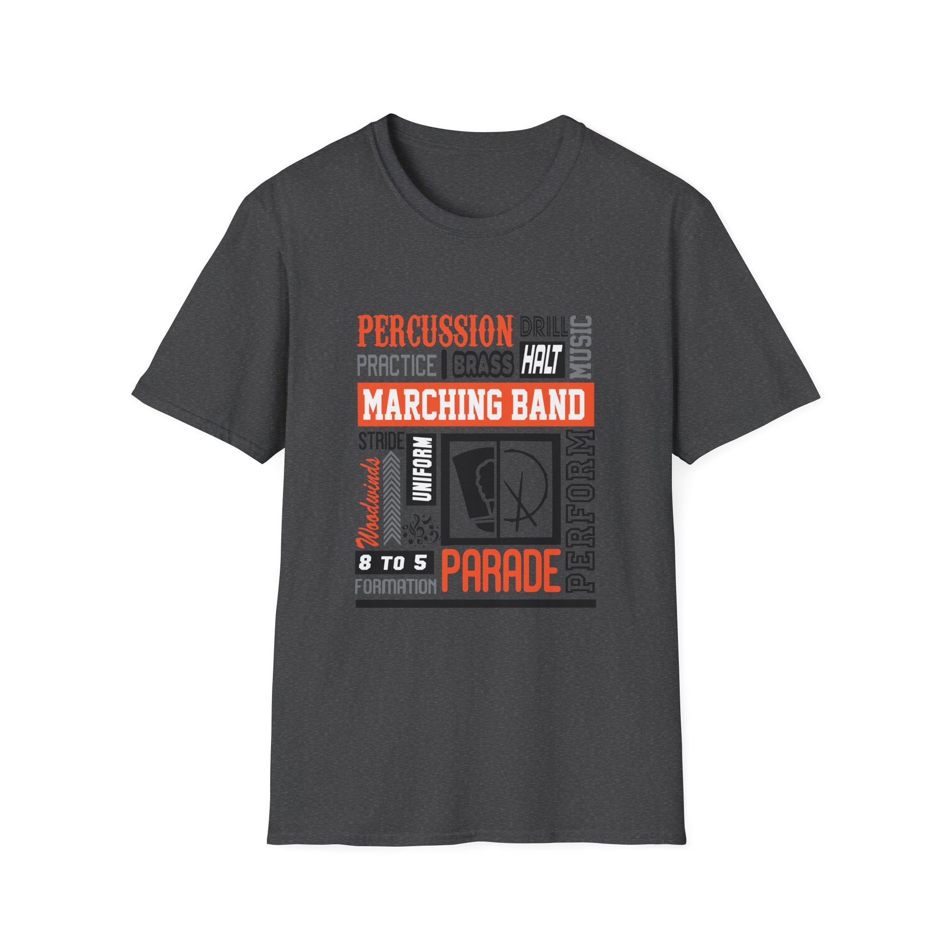 Marching Band Unisex Softstyle T-Shirt, Music Lover Tee, Drum Corps Apparel, Band Performance Shirt, Gift for Musicians, Marching [...] - To Be Designs