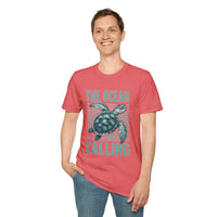 Ocean Calling Unisex Softstyle T-Shirt, Sea Turtle Tee, Beach Lover Shirt, Gift for Ocean Enthusiasts, Summer Clothing - To Be Designs