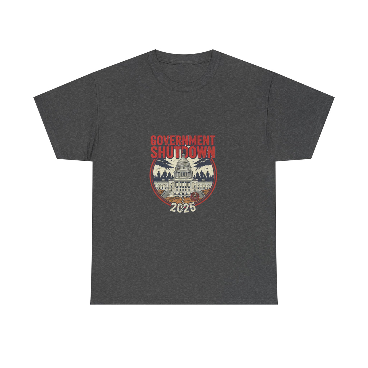 Government Shutdown Unisex Heavy Cotton Tee, Casual Wear, Political Statement, Gift for Activists, Unisex Graphic Tee