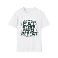 Marching Band Unisex T-Shirt - Eat Sleep March Repeat Design