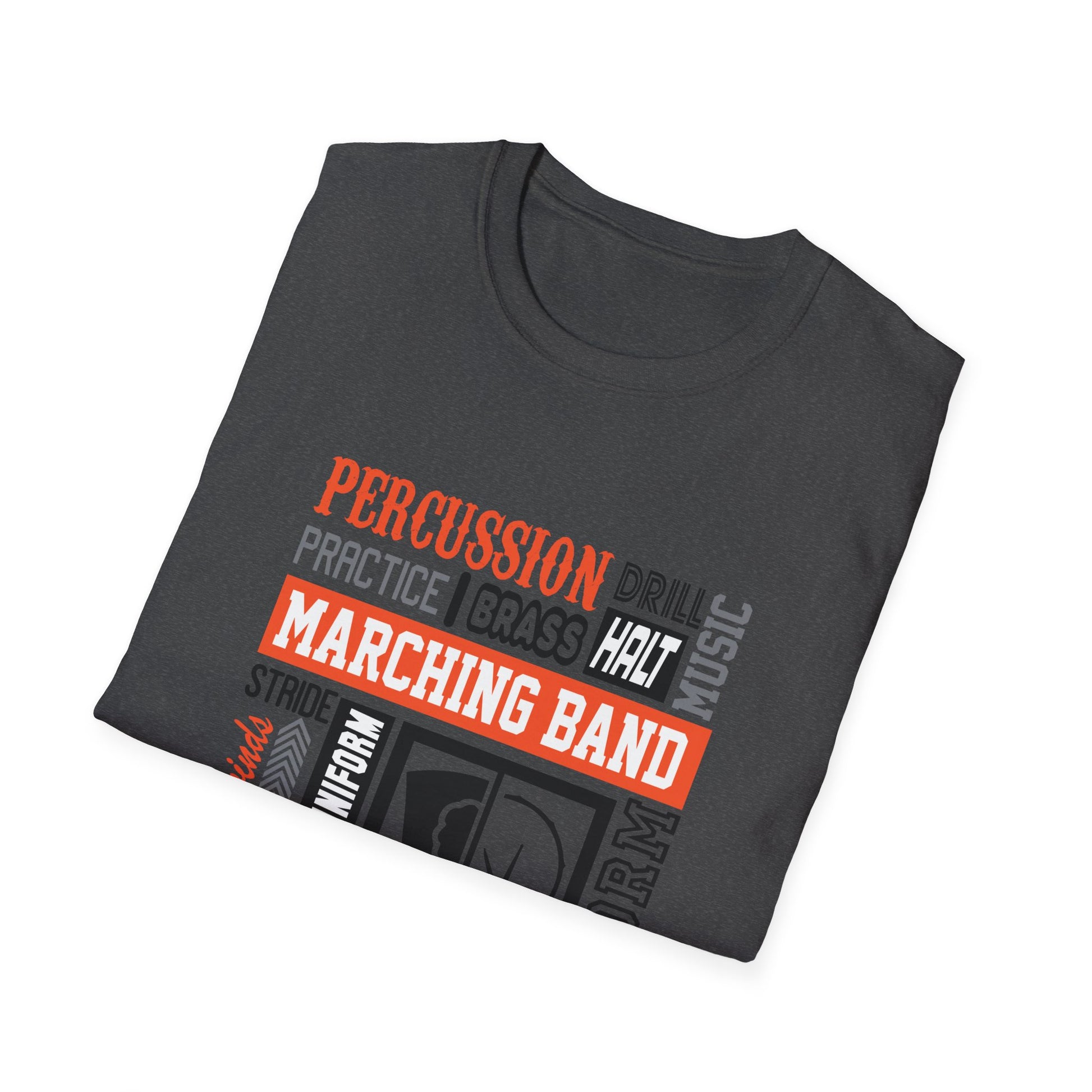 Marching Band Unisex Softstyle T-Shirt, Music Lover Tee, Drum Corps Apparel, Band Performance Shirt, Gift for Musicians, Marching [...] - To Be Designs