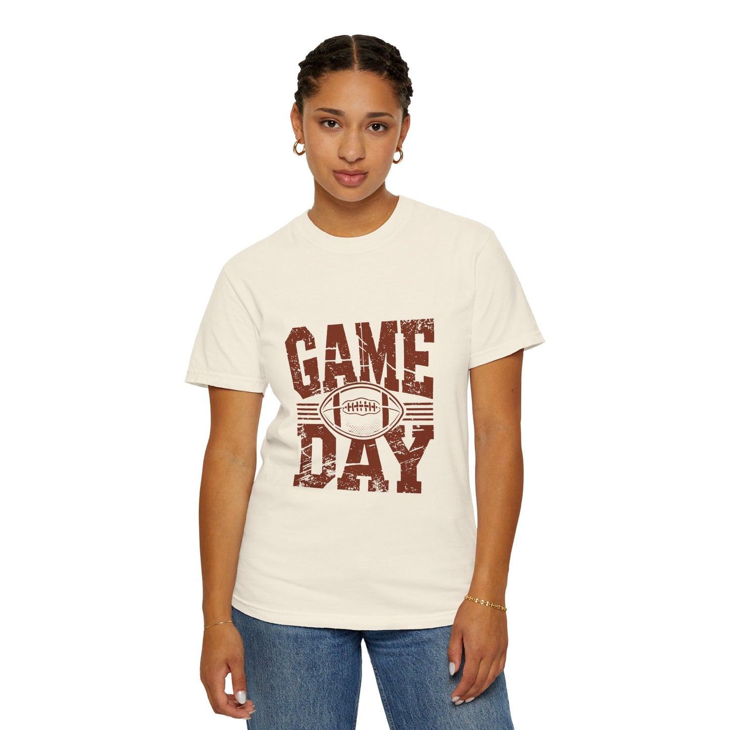 Game Day Unisex Garment-Dyed T-shirt, Football Tee, Sports Apparel, Gift for Him, Casual Wear, Tailgate Outfit, Game Night Shirt