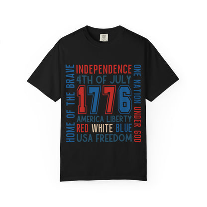 Patriotic Unisex T-Shirt - Celebrate Independence Day, Fourth of July, USA Freedom, Home of the Brave, American Pride - To Be Designs
