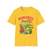 Margarita Lovers T-Shirt, Cheaper than Therapy Tee, Cocktail Humor Shirt, Unisex Softstyle Tee, Perfect Gift for Parties, Summer Vibes - To Be Designs