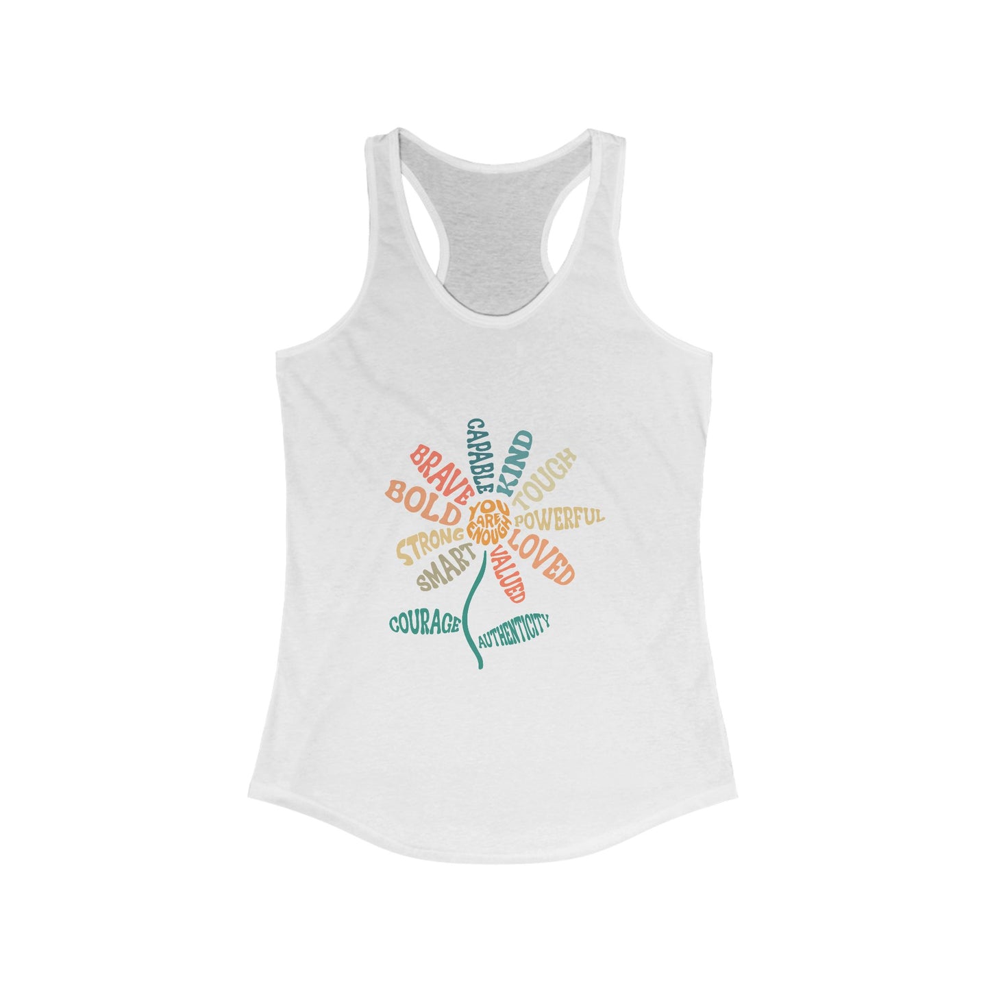 Empowering Women's Racerback Tank Top - Bold, Brave, Strong, Spiritual, Motivational Gym Wear
