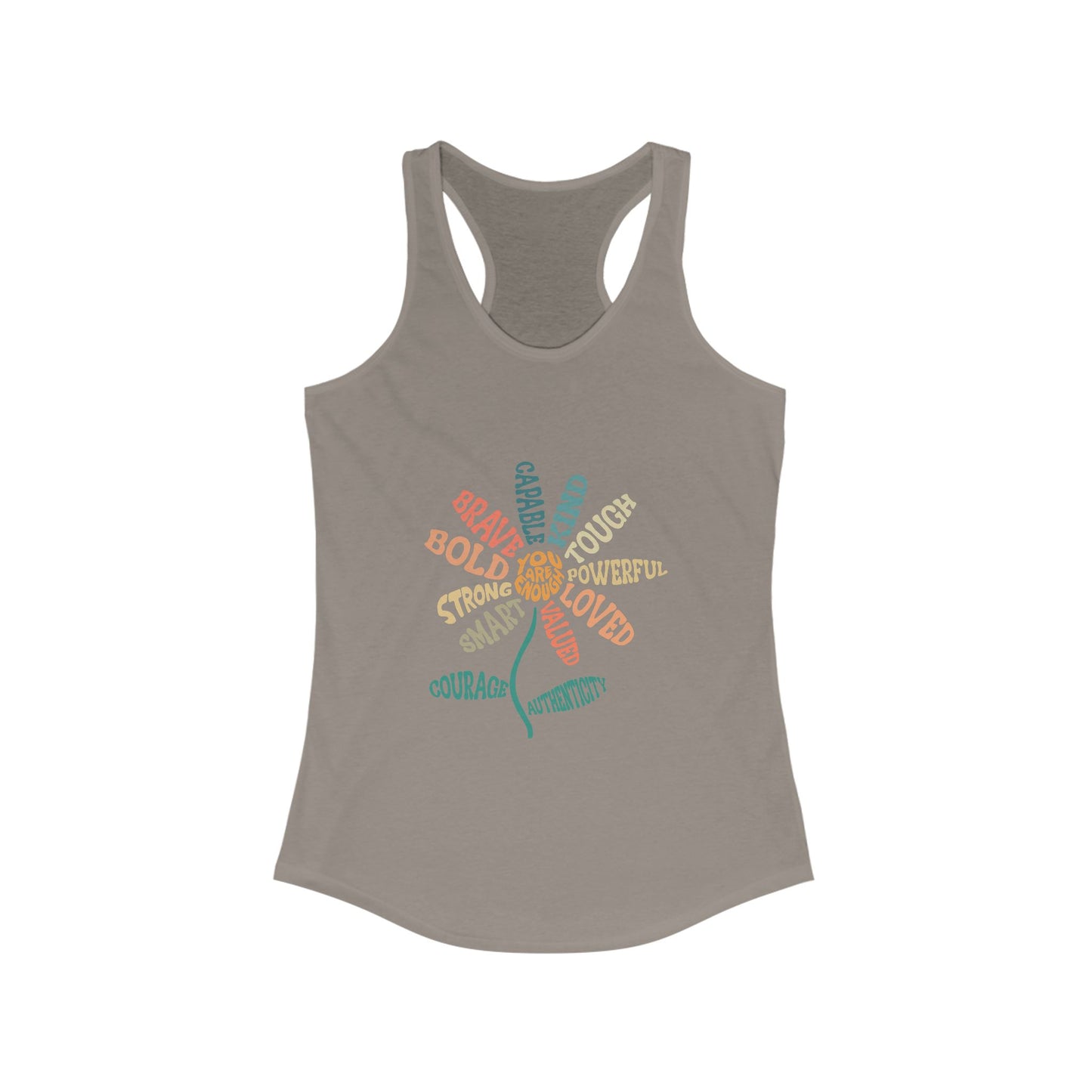 Empowering Women's Racerback Tank Top - Bold, Brave, Strong, Spiritual, Motivational Gym Wear