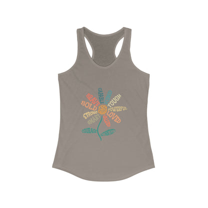 Empowering Women's Racerback Tank Top - Bold, Brave, Strong, Spiritual, Motivational Gym Wear