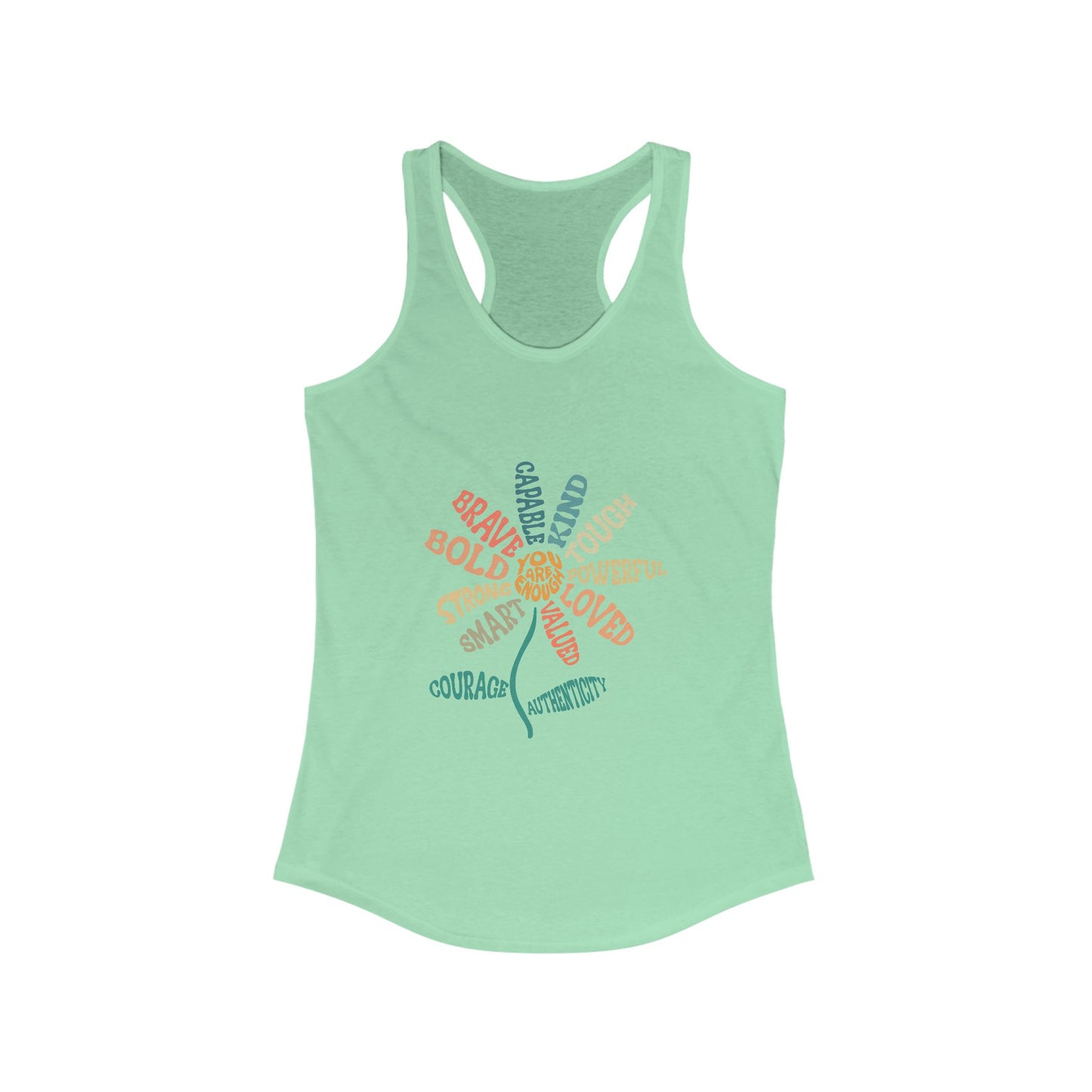 Empowering Women's Racerback Tank Top - Bold, Brave, Strong, Spiritual, Motivational Gym Wear