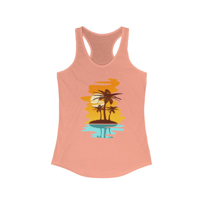 Tropical Paradise Racerback Tank - Perfect for Summer, Beach Days, Yoga, Casual Outings, Gift for Her