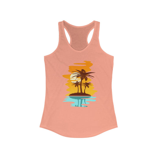 Tropical Paradise Racerback Tank - Perfect for Summer, Beach Days, Yoga, Casual Outings, Gift for Her