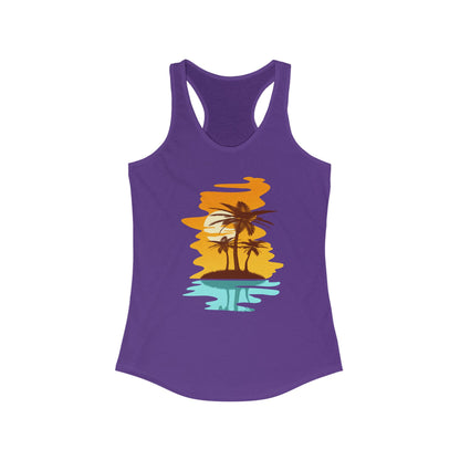 Tropical Paradise Racerback Tank - Perfect for Summer, Beach Days, Yoga, Casual Outings, Gift for Her