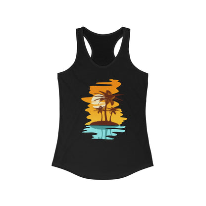 Tropical Paradise Racerback Tank - Perfect for Summer, Beach Days, Yoga, Casual Outings, Gift for Her