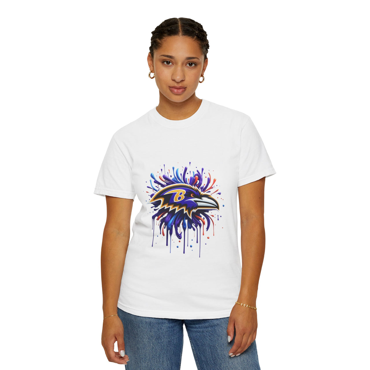 Baltimore Ravens Splatter Graphic T-Shirt, Unisex Sports Apparel, Fan Gear, Game Day Outfit, Gift for Ravens Fans